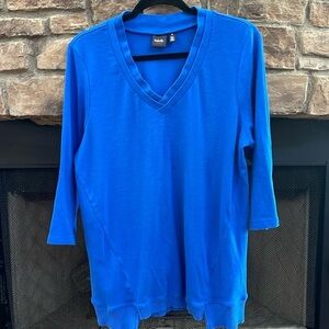 Rafaella blue v-neck sweater. Size 2X